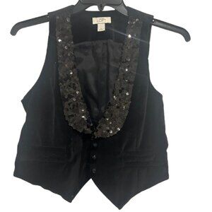 Ann Taylor Loft Black Sequins Vest Women’s Size 2